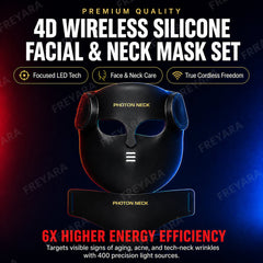 FREYARA LED-FacialGlow 4D,Professional 8-Color LED Light Therapy Silicone Mask for Face and Neck Anti-aging and Brightening, 400 Beams of Light
