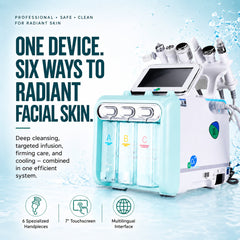 Professional 6-in-1 Hydro Aqua Peeling Machine, Micro Dermabrasion, BIO Face Lifting, Hydrating & Hydro Oxygen Jet for Skin Management & Beauty Care