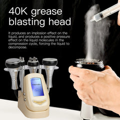 4in1 40K Radio-frequency Vacuum Ultrasonic Cavitation Machine (rose gold), Body Slimming Sculpting Device for Face, Arm, Waist, Belly, Leg