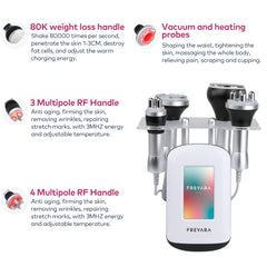 4in1 80Khz Radio-frequency Vacuum Ultrasonic Cavitation Machine, Body Slimming Sculpting Device for Face, Arm, Waist, Belly, Leg