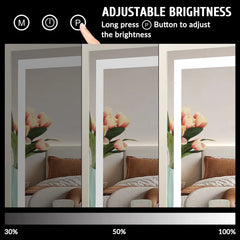 Large Arched Vanity Mirror with LED Strip, 360 Rotation, 3 Light Mode Touch, Dimmable Brightness, Plug in to use