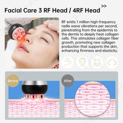 FREYARA 3in1 40K RF Ultrasonic Cavitation Machine (rose gold), Body Sculpting Slimming Device, 3 Massage Heads for Belly Fat, Waist, Arm, Leg, Butt