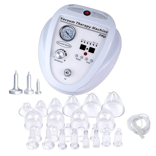Vacuum Cupping Therapy Machine with 24 Acrylic Cups, for Breast Body Skin, UK Plug
