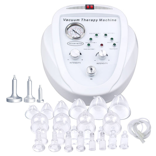 Vacuum Therapy Cupping Machine with 24 Acrylic Cups, Body Scraping Shape Massage for Butt, Breast Body