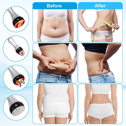 4in1 40K Radio-frequency Vacuum Ultrasonic Cavitation Machine, Fat Burning Body Slimming Sculpting Device for Face, Arm, Waist, Belly, Leg