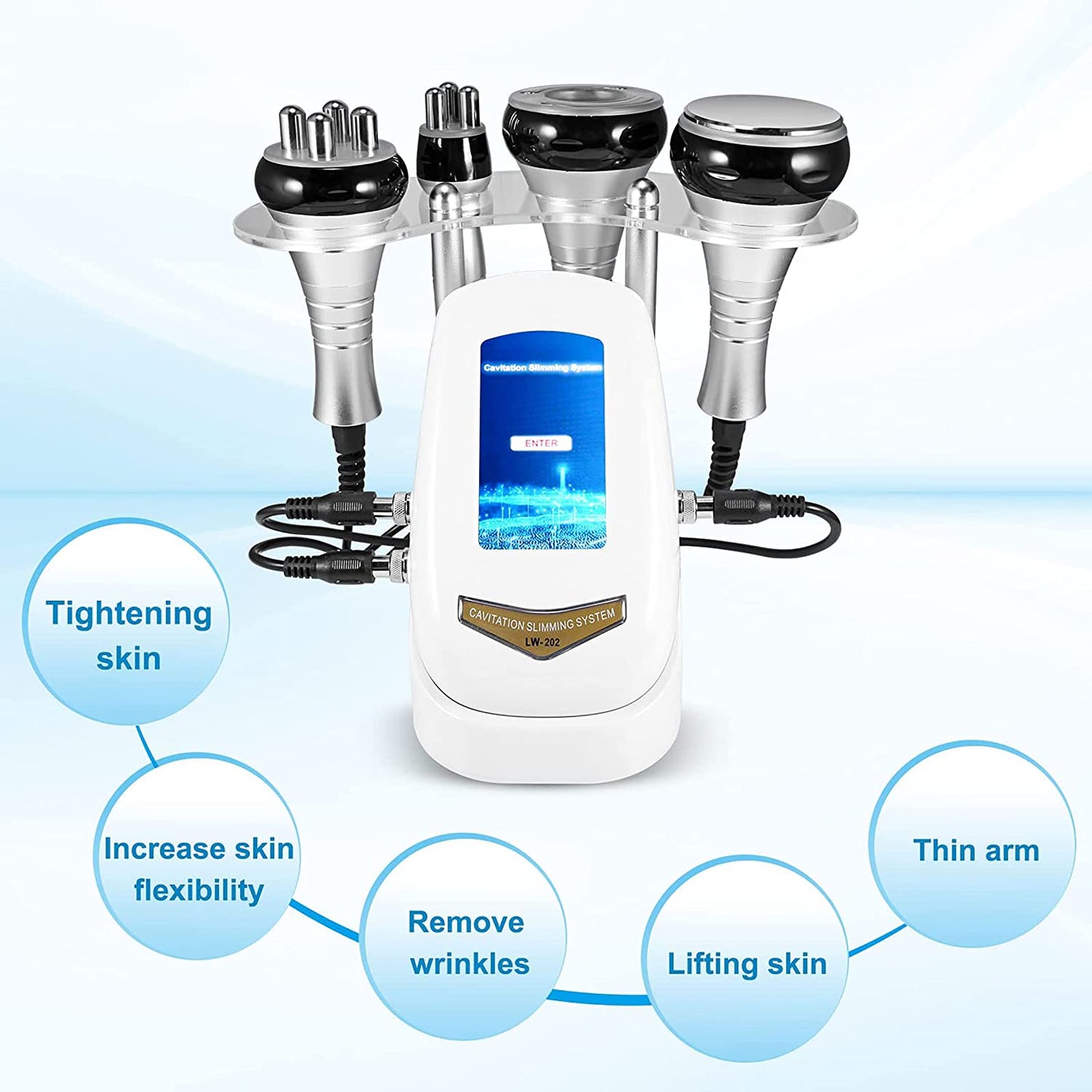 4in1 40K Radio-frequency Vacuum Ultrasonic Cavitation Machine, Fat Burning Body Slimming Sculpting Device for Face, Arm, Waist, Belly, Leg