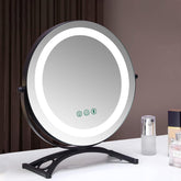 Round Vanity Mirror 50cm/20" Large for Dressing Table, 3 Light Mode, Adjustable Brightness, 360° Rotation, Plug in to use