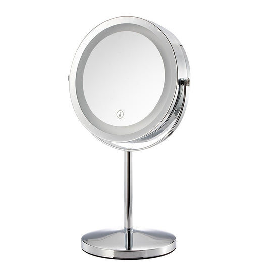 LED Makeup Mirror 1x/10x Magnification with Lights, 8" Double Sided Vanity Mirror 360° Rotating, 3 Light Mode, Smart Touch, USB Rechargeable