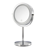 LED Makeup Mirror 1x/7x Magnification with Lights, 8" Double Sided Vanity Mirror 360° Rotating, 3 Light Mode, Smart Touch, USB Rechargeable