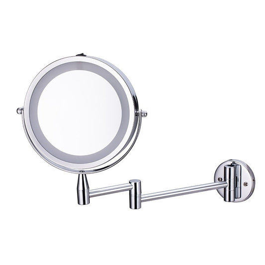 1X/10X Wall Mounted Makeup Mirror, 8" Double Sided Vanity Mirror for Bathroom, 360 Rotating Extendable, 3 Light Mode Smart Touch