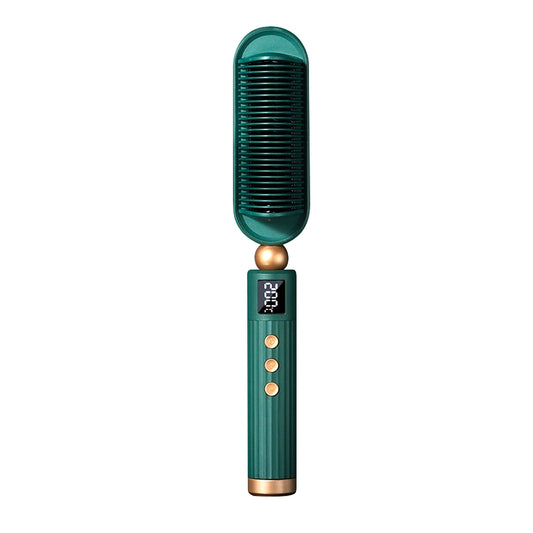 Electric Hair Brush Comb, Straightener & Curler Multi Use, 100℃~200℃, 30s Fast Heating, UK Plug