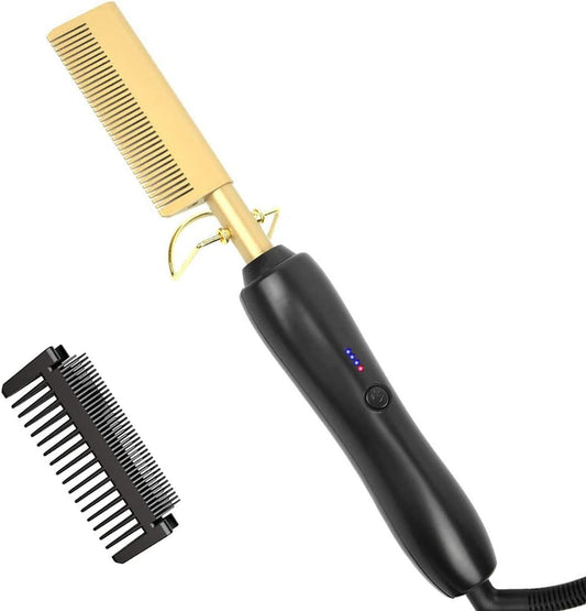 Electric Hair Straightening Comb Heated, 80℃-200℃, 10s Quick Heating, for Wet and Dry Hair, UK Plug