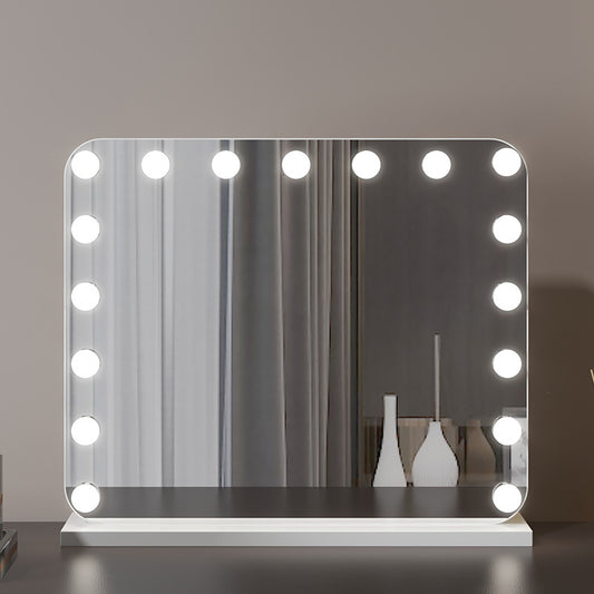 Hollywood Vanity Mirror 62*54cm Large, 17 Dimmable LED Bulbs, 3 Colors Mode, Smart Touch, Adjustable Brightness