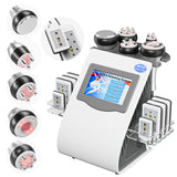 6in1 40K RF Vacuum Ultrasonic Cavitation Machine, Body Massager for Salon Spa or Home Use, Multifunctional Heads and Pads, UK Plug