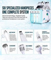 Professional 6-in-1 Hydro Aqua Peeling Machine, Micro Dermabrasion, BIO Face Lifting, Hydrating & Hydro Oxygen Jet for Skin Management & Beauty Care