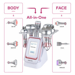 6in1 80Khz Radio-frequency Vacuum Ultrasonic Cavitation Machine, Body Slimming Sculpting Device for Face, Arm, Waist, Belly, Leg