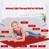 180*80cm Large Red Light Therapy Mat,1280 LEDs 660nm+850nm Infrared Light Therapy for Body Back Waist Shoulder Knee Joint Pain Relief,improved Sleep