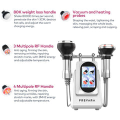 4in1 80K Radio-frequency Vacuum Ultrasonic Cavitation Machine, Body Slimming Sculpting Device for Face, Arm, Waist, Belly, Leg