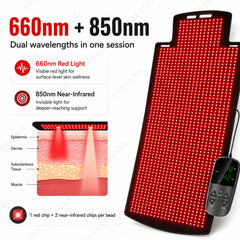 Full Body Red Light Therapy Mat, 1300 LEDs, 660nm Red & 850nm Near-Infrared, 190 × 80cm | FREYARA