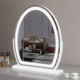 Oval Vanity Mirror with LED Strip, 3 Sizes, Smart Touch 360 Rotation, 3 Colors Mode, Adjustable Brightness, UK Plug