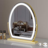 Oval Vanity Mirror with LED Strip, 3 Sizes, Smart Touch 360 Rotation, 3 Colors Mode, Adjustable Brightness, UK Plug