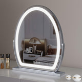 Oval Vanity Mirror with LED Strip, 3 Sizes, Smart Touch 360 Rotation, 3 Colors Mode, Adjustable Brightness, UK Plug