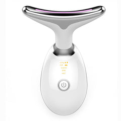 EMS Neck Massager Electric Heated, for Vibration Wrinkles Lifting Tightening, 3 Color Mode, USB Rechargeable