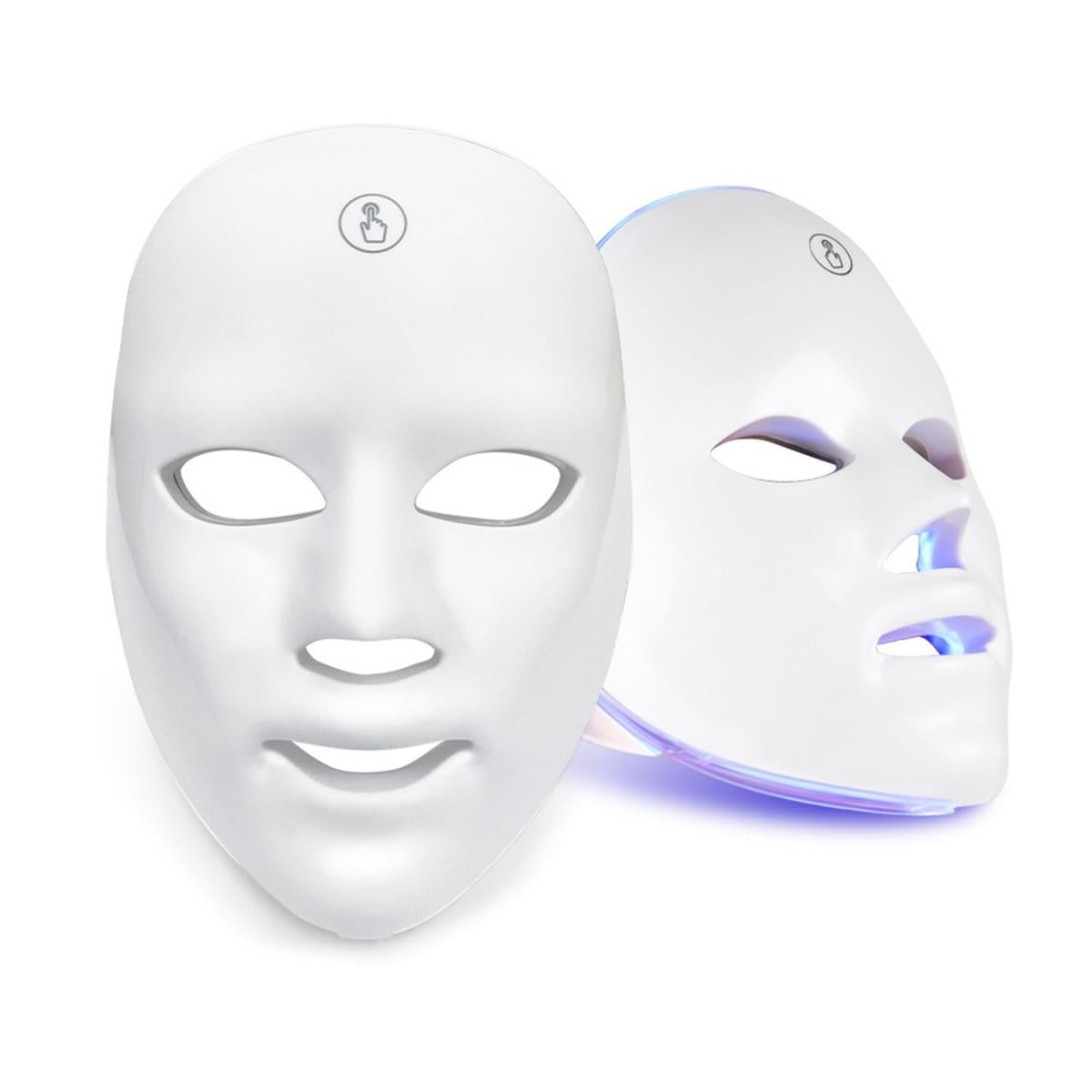 Light Therapy LED Face Mask 7 Color Light Treatment, 90 LED Beads, USB Rechargeable