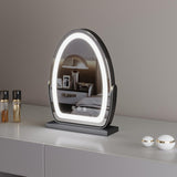 Oval Vanity Mirror with LED Strip, 3 Sizes, Smart Touch 360 Rotation, 3 Colors Mode, Adjustable Brightness, UK Plug