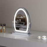 Oval Vanity Mirror with LED Strip, 3 Sizes, Smart Touch 360 Rotation, 3 Colors Mode, Adjustable Brightness, UK Plug