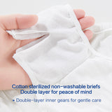 FREYARA Disposable Women's Cotton Panties, Zero Addition, No Fluorescent Agent, No Brightener,EO-sterilized(5pcs,XL/2XL/3XL)