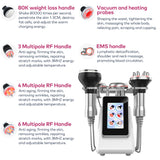 80k RF Ultrasonic Vacuum Cavitation System 6in1, for Fat Burning Body Slimming Sculpting, with EMS Pads