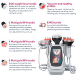 80k RF Ultrasonic Vacuum Cavitation System 6in1, for Fat Burning Body Slimming Sculpting, with EMS Pads