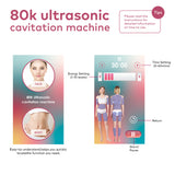 80k RF Ultrasonic Vacuum Cavitation System 6in1, for Fat Burning Body Slimming Sculpting, with EMS Pads