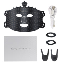 7-Color LED Light Therapy Silicone Face Mask Wireless Design, 80 LED Beads,240 Chips