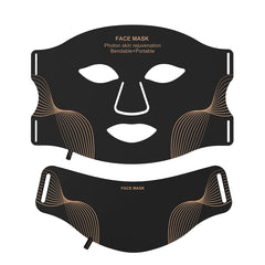7-Color LED Light Therapy Silicone Mask for Face and Neck , 103 LED Beads,309 Chips