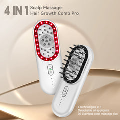 FREYARA 4-in-1 Scalp Massage Comb: EMS, Red Light, Heat & Vibration for Hair Growth, Boosts Circulation & Absorption