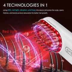 FREYARA 4-in-1 Scalp Massage Comb: EMS, Red Light, Heat & Vibration for Hair Growth, Boosts Circulation & Absorption