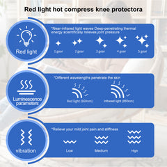 4-in-1 Red Light Knee Brace, Wireless Relief with Heat, Vibration Massage & Infrared for Joint Pain,Ease Arthritis and Sports Recovery