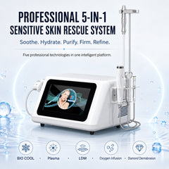 Professional 5 in 1 Sensitive Skin Rescue Beauty Machine, Soothe Redness, Burning, Stinging Fast, Firm, Hydrate and Calm Inflammation