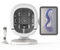 K33 Facial Skin AI Intelligent Analysis Machine: 8 Spectral Imaging Modes | 180° 3-Camera Capture 15.6inch Screen| 30+ Skin Indicators| Custom Algorithms for All Skin Tones | 50X Handheld Microscope for Scalp Detection