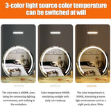 Round Makeup Vanity Mirror  for Dressing Table, LED Strip, 3 Light Mode, 360° Rotating, Adjustable Brightness, UK Plug