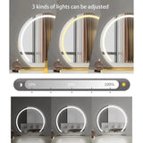 Round Makeup Vanity Mirror  for Dressing Table, LED Strip, 3 Light Mode, 360° Rotating, Adjustable Brightness, UK Plug