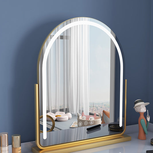 Arched Vanity Mirror with LED Strip, 50*62cm Large, Smart Touch, 3 Colors Mode, Adjustable Brightness, UK Plug