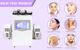 6in1 40K RF Vacuum Ultrasonic Cavitation Machine, Body Massager for Salon Spa or Home Use, Multifunctional Heads and Pads, UK Plug