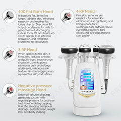 40K 4in1 Radio-frequency Ultrasonic Vacuum Cavitation Machine, Body Slimming Sculpting Device for Face, Arm, Waist, Belly, Leg