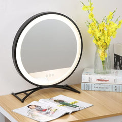 Round Vanity Mirror 50cm/20" Large for Dressing Table, 3 Light Mode, Adjustable Brightness, 360° Rotation, Plug in to use
