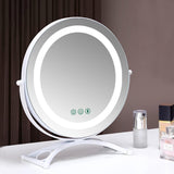 Round Vanity Mirror 50cm/20" Large for Dressing Table, 3 Light Mode, Adjustable Brightness, 360° Rotation, Plug Charge