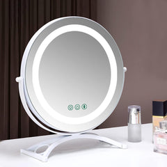 Round Vanity Mirror 50cm/20" Large for Dressing Table, 3 Light Mode, Adjustable Brightness, 360° Rotation, Plug in to use