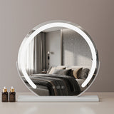 Round Makeup Vanity Mirror  for Dressing Table, LED Strip, 3 Light Mode, 360° Rotating, Adjustable Brightness, UK Plug